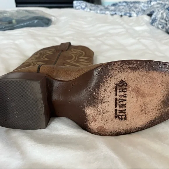 Women's Brown Shyanne Western Boots with Embroidered Detail - Picture 2 of 4